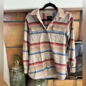 Pendleton 100% virgin wool striped women’s button down top size S